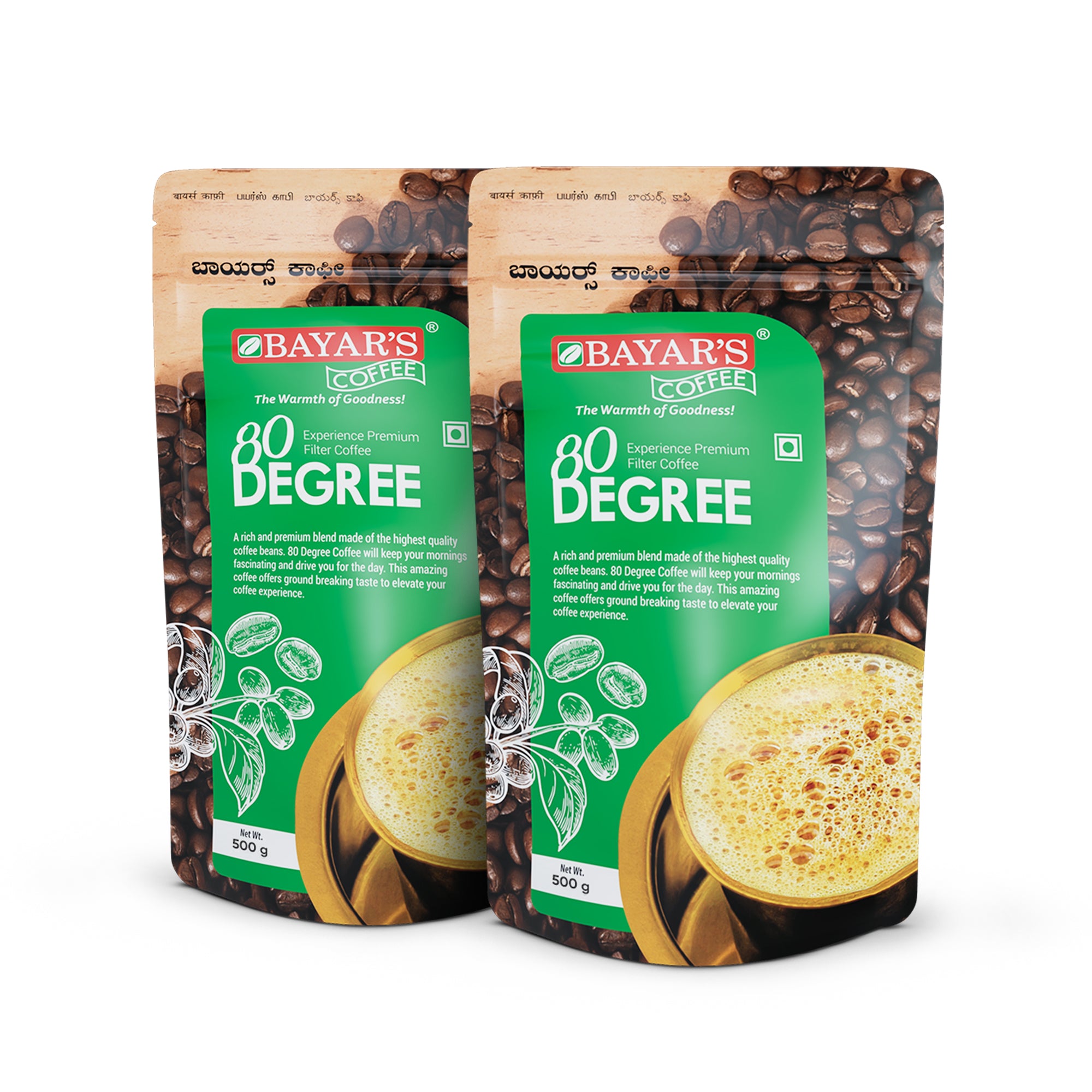 Bayar's Coffee 80 Degree Filter Coffee Powder 500g (Pack of 2)