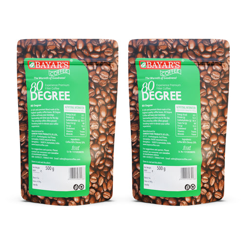 Bayar's Coffee 80 Degree Filter Coffee Powder 500g (Pack of 2)