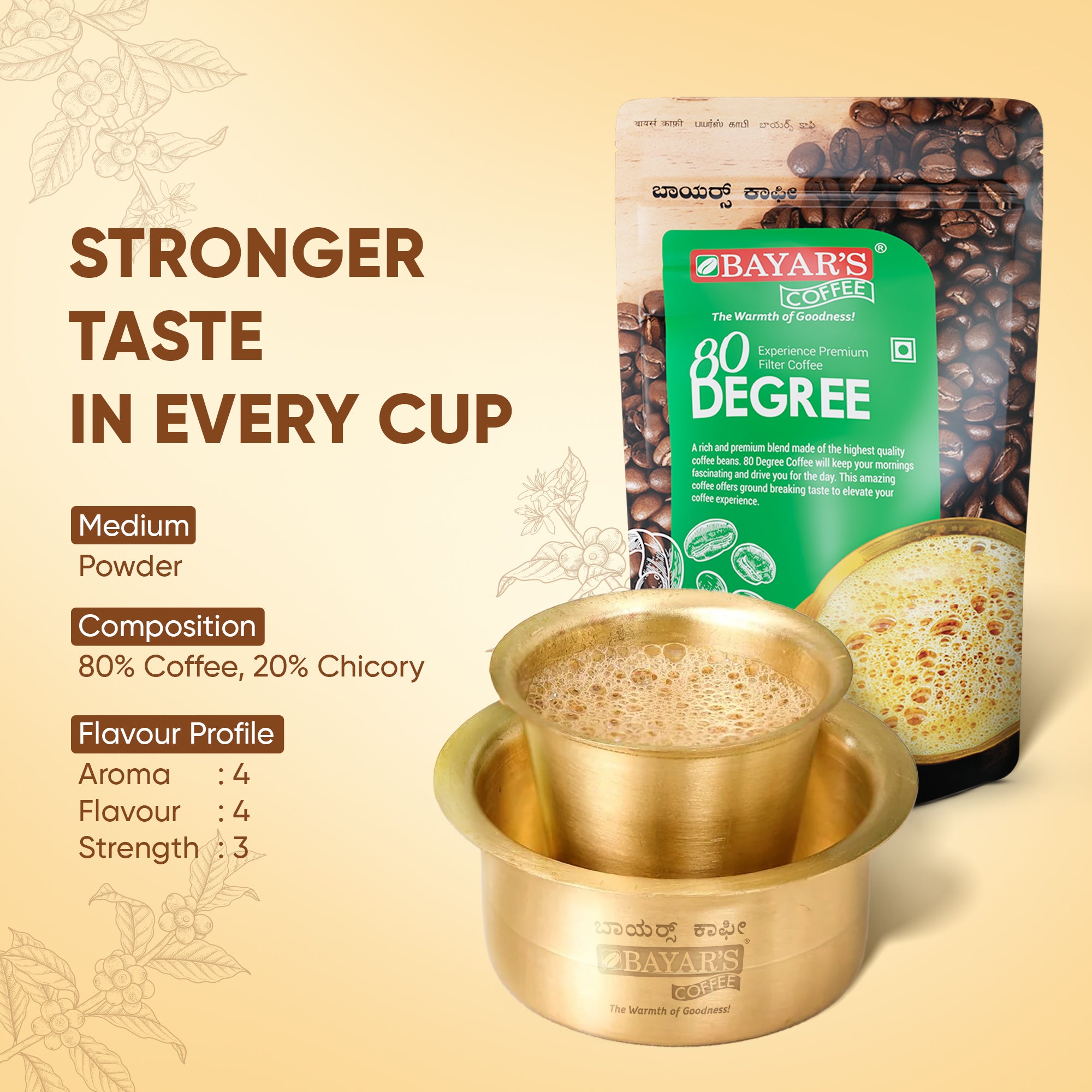 Bayar's Coffee 80 Degree Filter Coffee Powder 500g (Pack of 2)