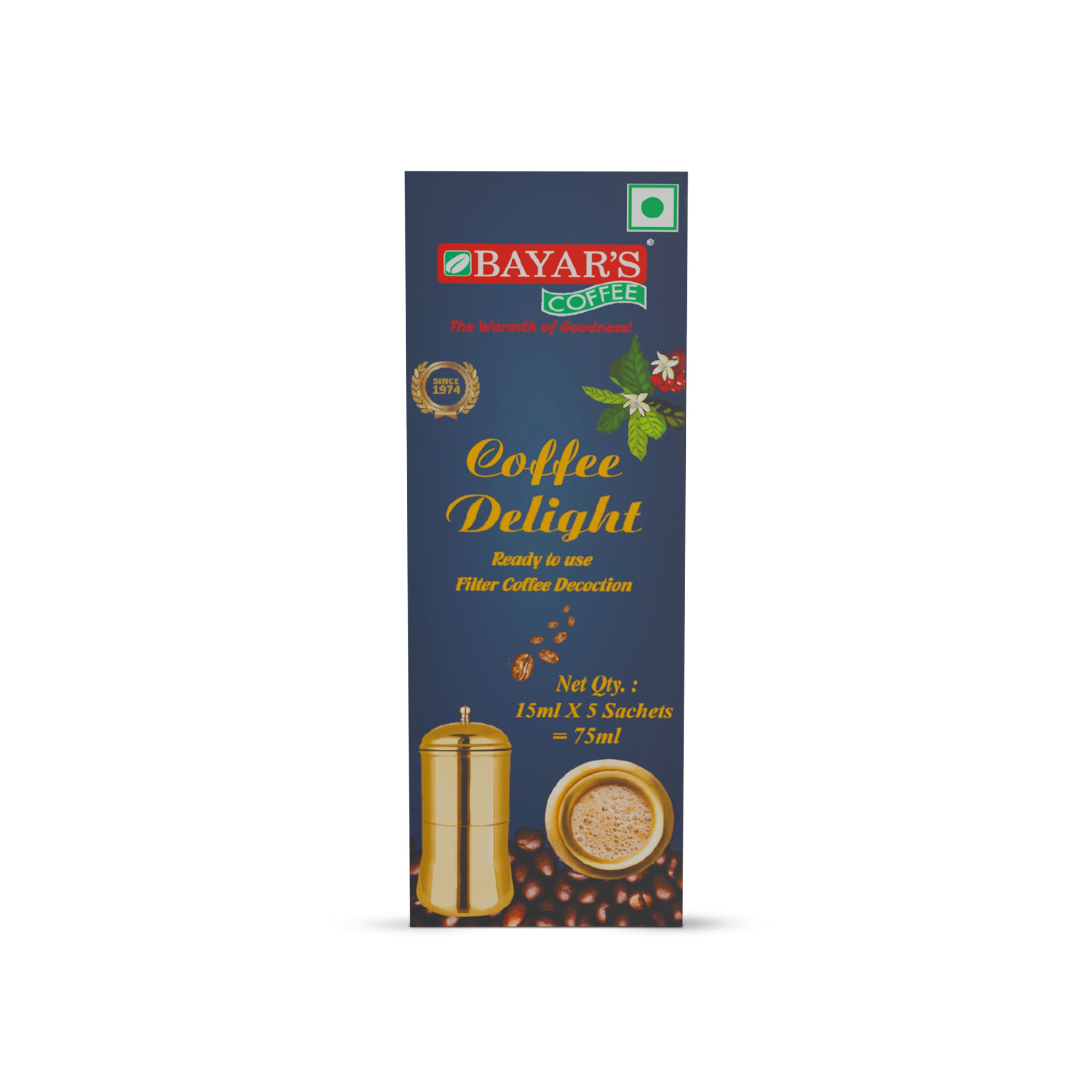 Bayar's Coffee Delight South Indian Filter Coffee Decoction Liquid, Ready-to-Use Concentrate