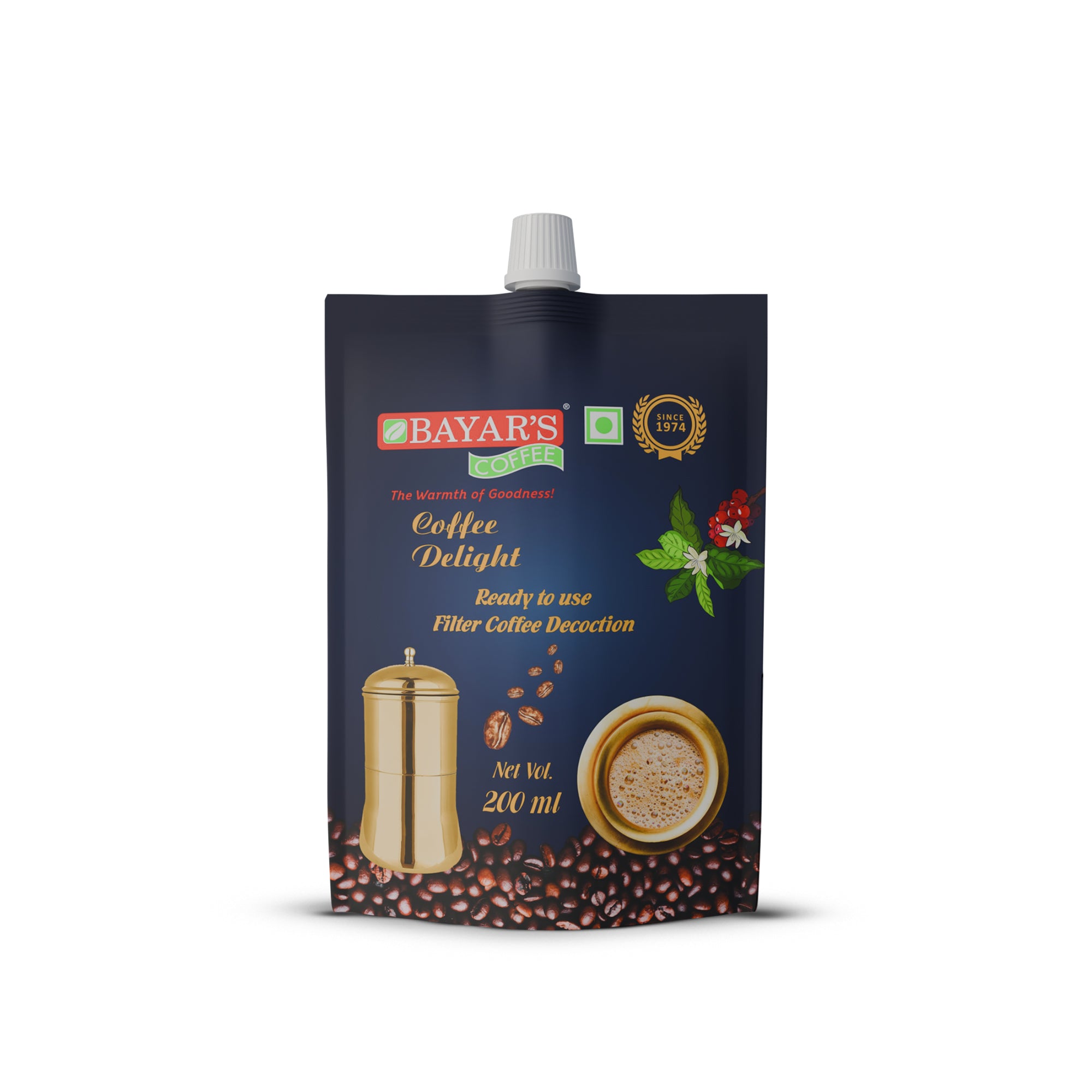 Bayar's Coffee Delight South Indian Filter Coffee Decoction Liquid, Ready-to-Use Concentrate Multi 200ml Packs