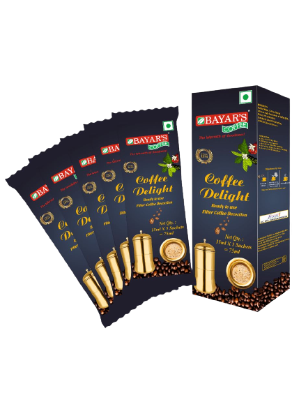 Bayar's Coffee Delight South Indian Filter Coffee Decoction Liquid, Ready-to-Use Concentrate